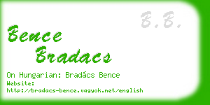 bence bradacs business card